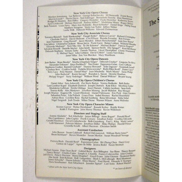 New City Opera Stagebill 1997 Seven Deadly Sins Laura Flanigan Ellen Lauren - Picture 4 of 9